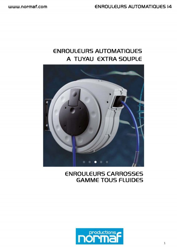 ENROULEURS AUTOMATIQUES A TUYAU EXTRA SOUPLE ENROULEURS CARROSSES GAMME TOUS FLUIDES